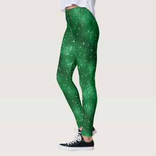 Green Sparkle Glitzer Leggings