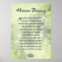 Green Sparkle Holistic Blessing Poster