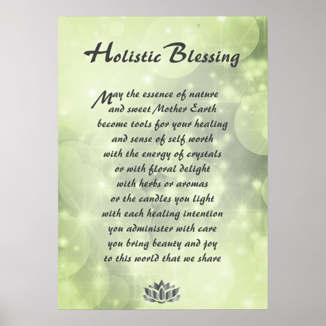 Green Sparkle Holistic Blessing Poster (Vorne)
