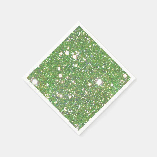 Green Sparkle Standard Cocktail Napkin Serviette (Ecke)