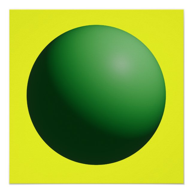 Green Sphere on Yellow  Poster (Vorderseite)