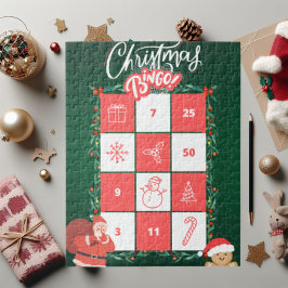 Green spielful Festiv Christmas Bingo Jigsaw Puzzl Puzzle