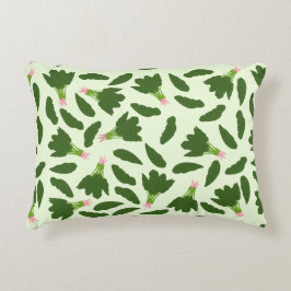 Green Spinach Blätter Muster Dekokissen