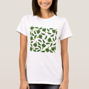 Green Spinach Blätter Muster T-Shirt
