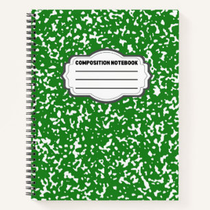 Green Spiral Graph Paper Komposition Notebook  Notizbuch