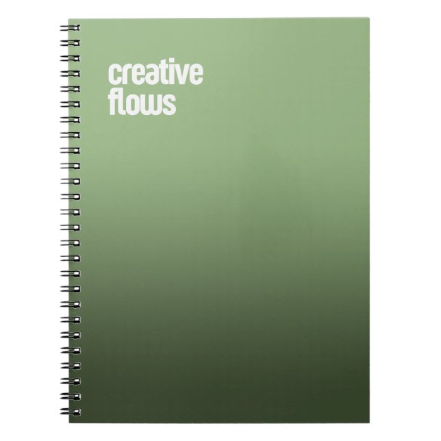 Green Spiral Notebook - "Creative Flows" Journal Notizblock (Vorderseite)