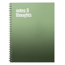 Green Spiral Notebook - "Notizen & Gedanken" Notizblock