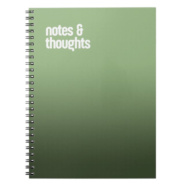 Green Spiral Notebook - "Notizen & Gedanken" Notizblock (Vorderseite)