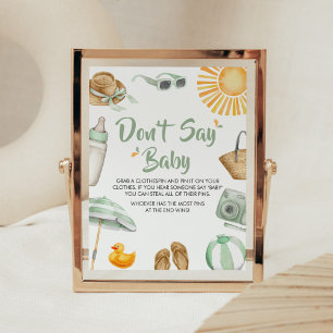 Green Splish Splash Baby Dusche Say Baby nicht Poster