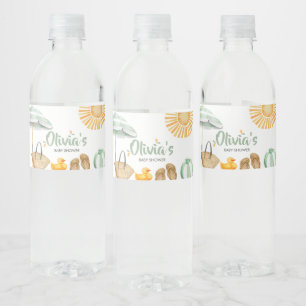 Green Splish Splash Baby Dusche Wasserflaschenetikett