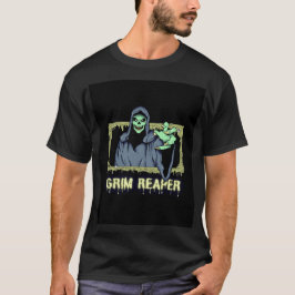 Green Spooky Illustration kreativer Grim Sensenman T-Shirt