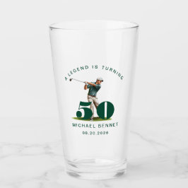 Green Sport Golfer 50th Birthday Glas