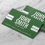 Green Sport Strips Personal Trainer Business Card Visitenkarte<br><div class="desc">Green Sport Stripes Personal Trainer Business Card.</div>