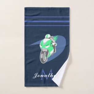 Green Sports Motorrad Extreme Speed Individuelle N Handtuch
