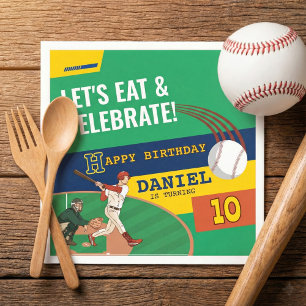 Green Sporty Baseball Batter Ball Kindergeburtstag Serviette