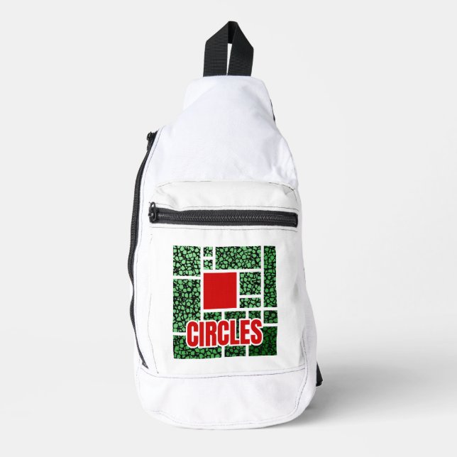 Green Spotted Abstraction with Red Accents Crossbody Bag (Vorderseite)