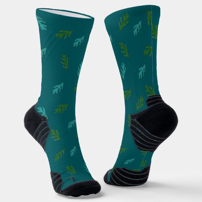 Green Spruce Twigs - Aufstieg eines Waldes Socken (Gewinkelt)