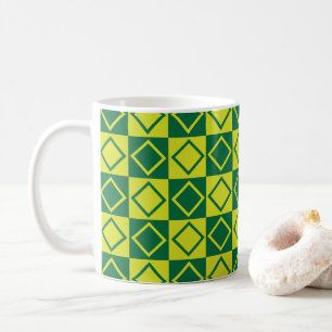 Green Square Diamond Modern Geometric Kaffeetasse