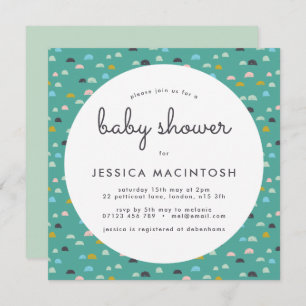 Green Square geometric Baby Dusche laden ein Einladung