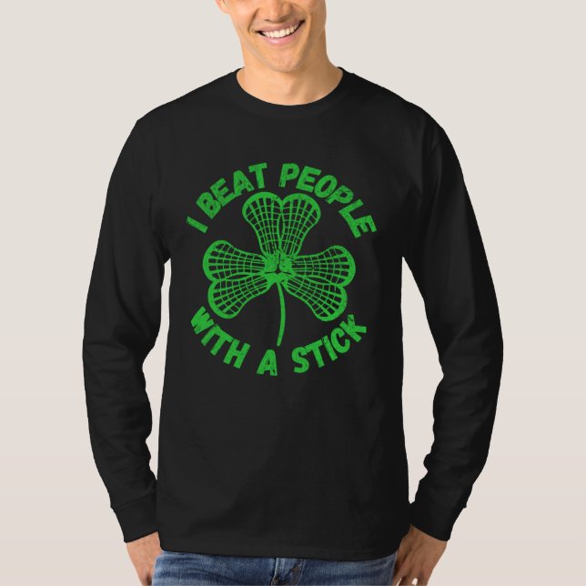 Green St Patrick s Day Lacrosse Sticks T-Shirt (Vorderseite)