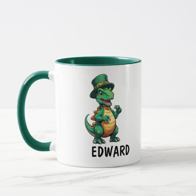 Green St Patrick's Day Dinosaurier Tasse (Links)
