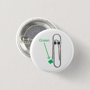 Green St. Patrick's Day Funny Paperclip Button
