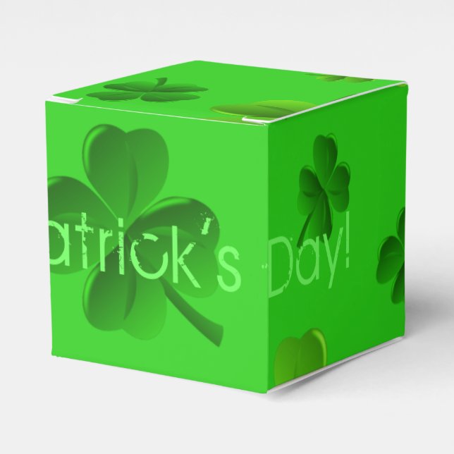Green St. Patricks Day Gastgeschenk Boxes Geschenkschachtel (Vorderseite)