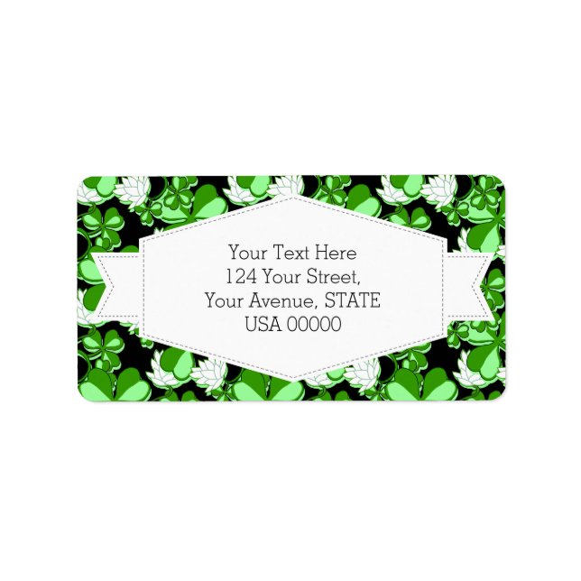 Green St. Patrick's Day Green Kleeblatt Irland Adressaufkleber (Vorne)