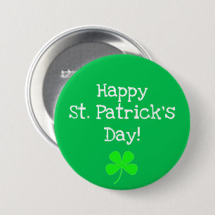Green St Patricks Day Kleeblatt Irish Button