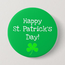 Green St Patricks Day Kleeblatt Irish Button