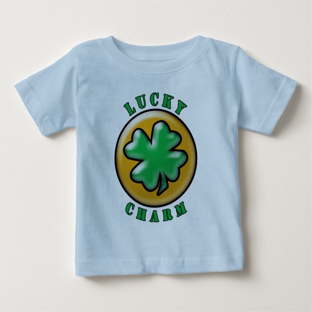 Green St. Patrick's Day Lucky Charm Clover Baby T-shirt (Vorderseite)