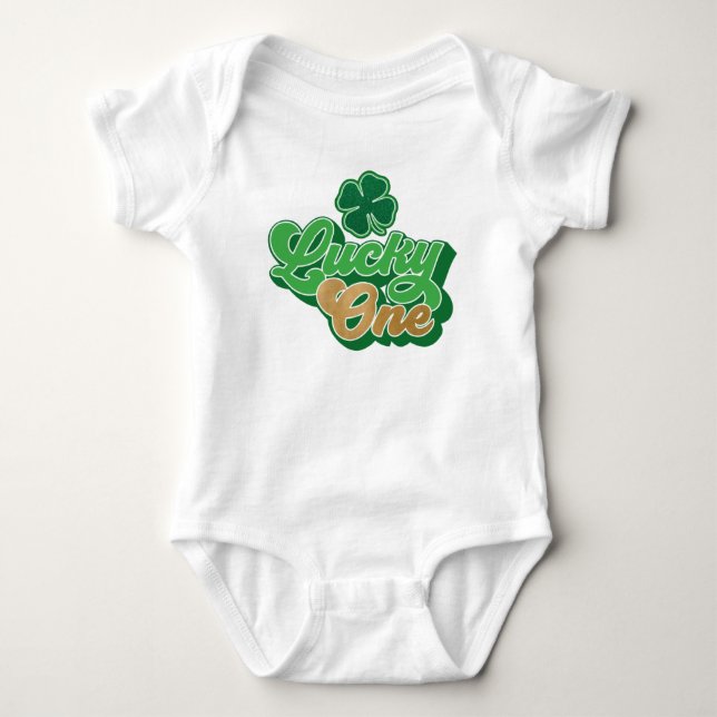 Green St. Patrick's Day Lucky One Baby Bodysuit Strampler (Vorderseite)