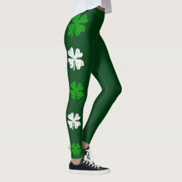 Green St Patricks Day mit niedlichen Kleeblättern Leggings