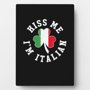 Green St Patricks Day Shirt - Kiss Me I'm Italian Fotoplatte