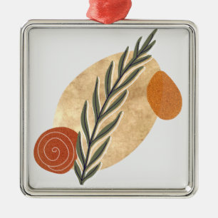 Green Stalk Boho Ornament Aus Metall