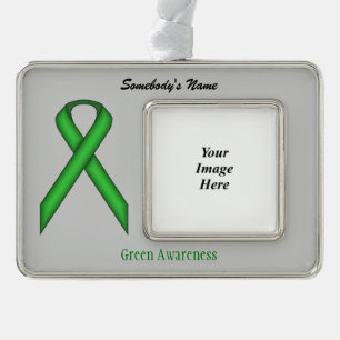Green Standard Ribbon Tmpl(H-O) von Kenneth Yoncic Rahmen-Ornament Silber