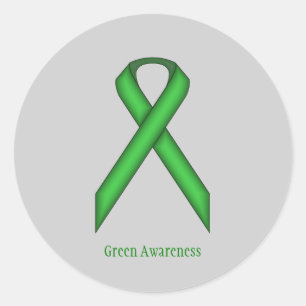 Green Standard Ribbon von Kenneth Yoncich Runder Aufkleber