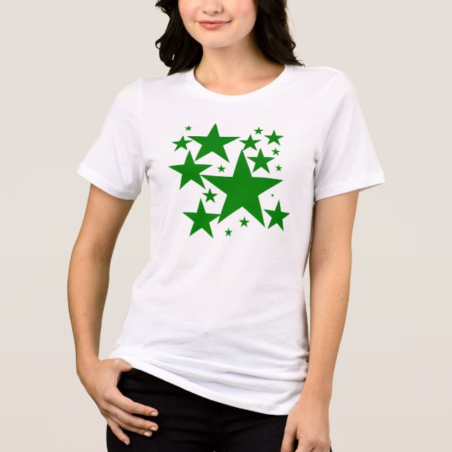 Green Star Design Tri-Blend Shirt (Vorderseite)