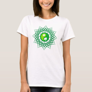 Green Star mit grünen Leafs Yin Yang T-Shirt