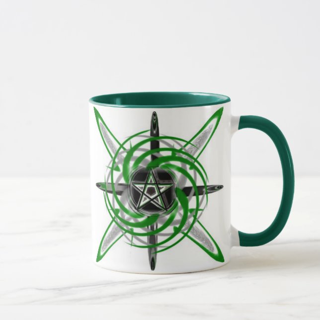 Green Star Pentagram Tasse (Rechts)