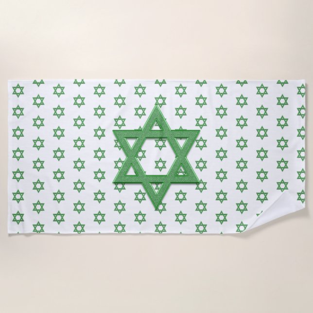 Green Star von David Seamless Strandtuch (Vorderseite)