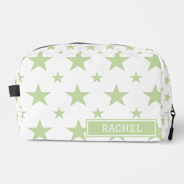 Green Stars Pattern Constellation Cosmetic Waschbeutel (Vorderseite)