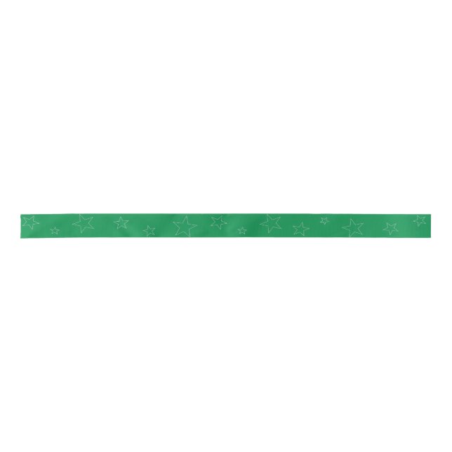 Green Stars Ribbon Satinband (Vorderseite)
