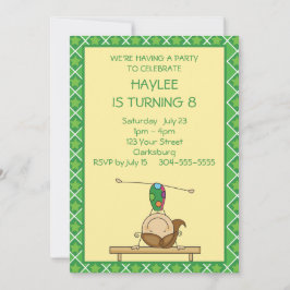 Green Stars Strichmännchen Gymnastik Geburtstagspa Einladung