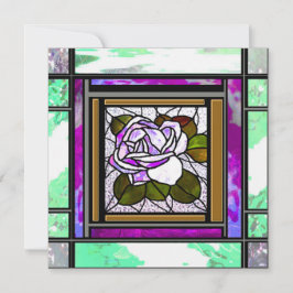 Green Stated Glass Pink Deko Rose Card Feiertagskarte