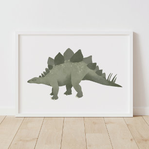 Green Stegosaurus Dinosaurier Kids Room Poster