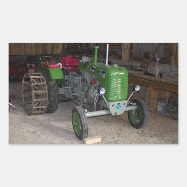 Green Steyr Tractor KL I Rechteckiger Aufkleber (Vorderseite)