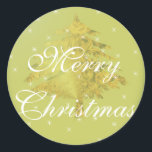 Green Sticker Gold Weihnachtsbaum mit Sternen<br><div class="desc">Weitere Weihnachtsdesigns von Sandra</div>