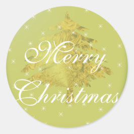 Green Sticker Gold Weihnachtsbaum mit Sternen