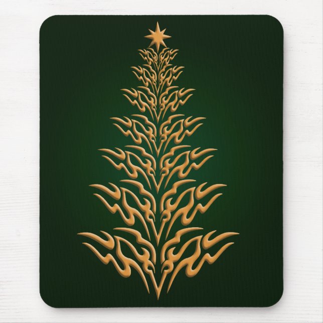 Green Stilvolle Weihnachtsbaummäuse Pad Mousepad (Vorne)